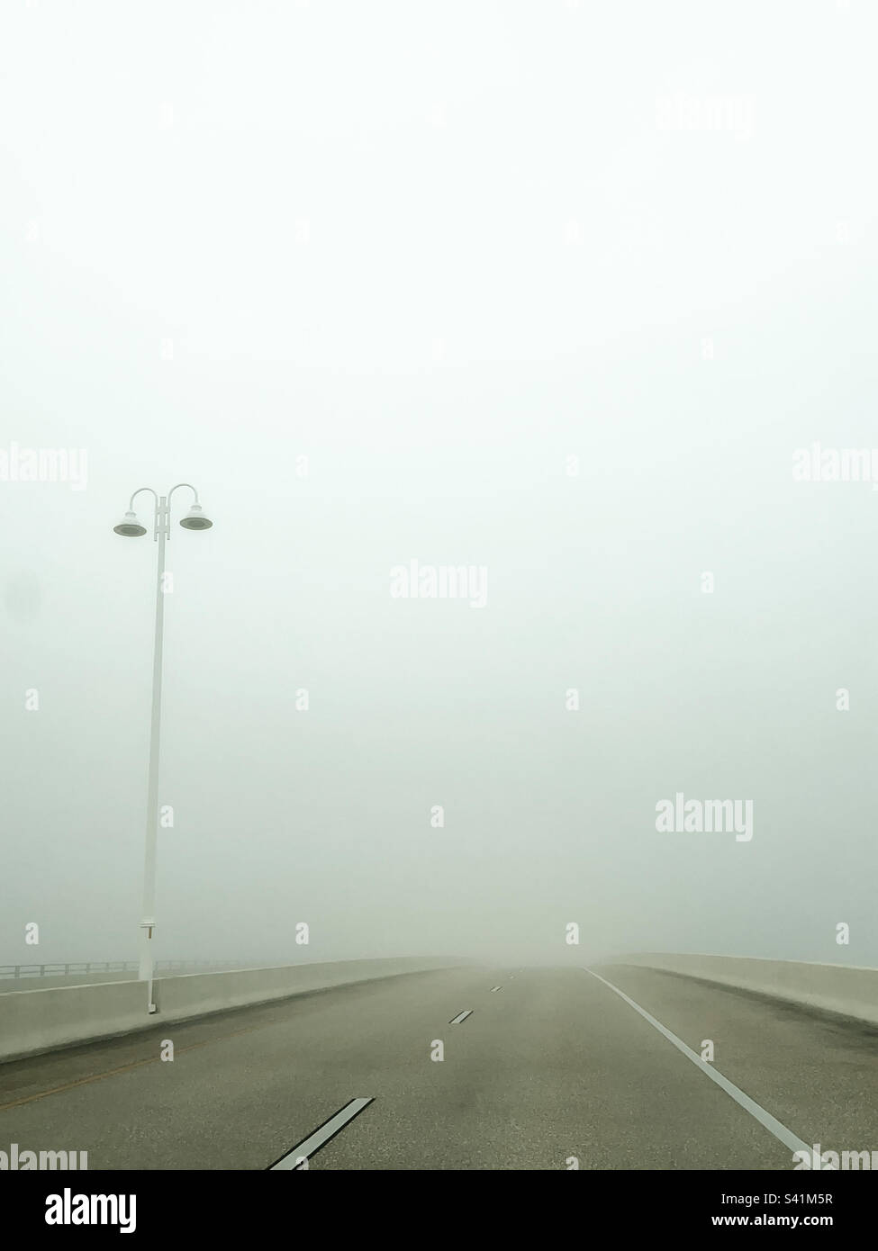 Fog on bridge Stock Photo