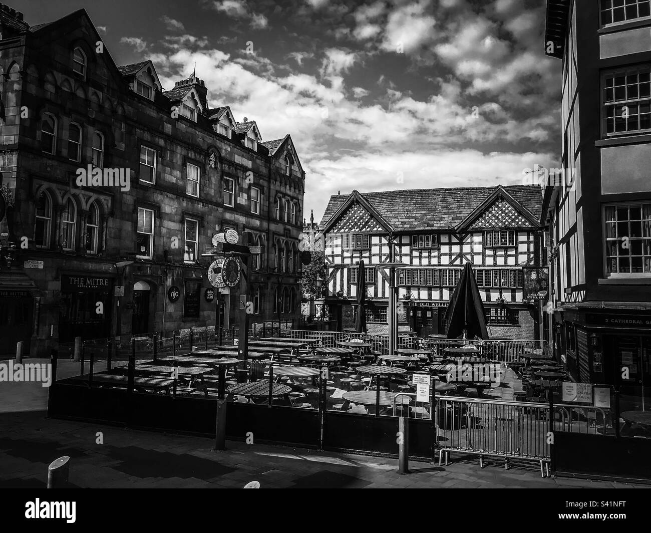 The Old Mitre and Wellington pubs, Manchester - Smartphone Captured Stock Image