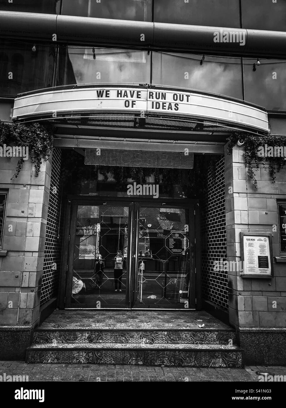 Closed city centre bar during lockdown - Smartphone Captured Stock Image
