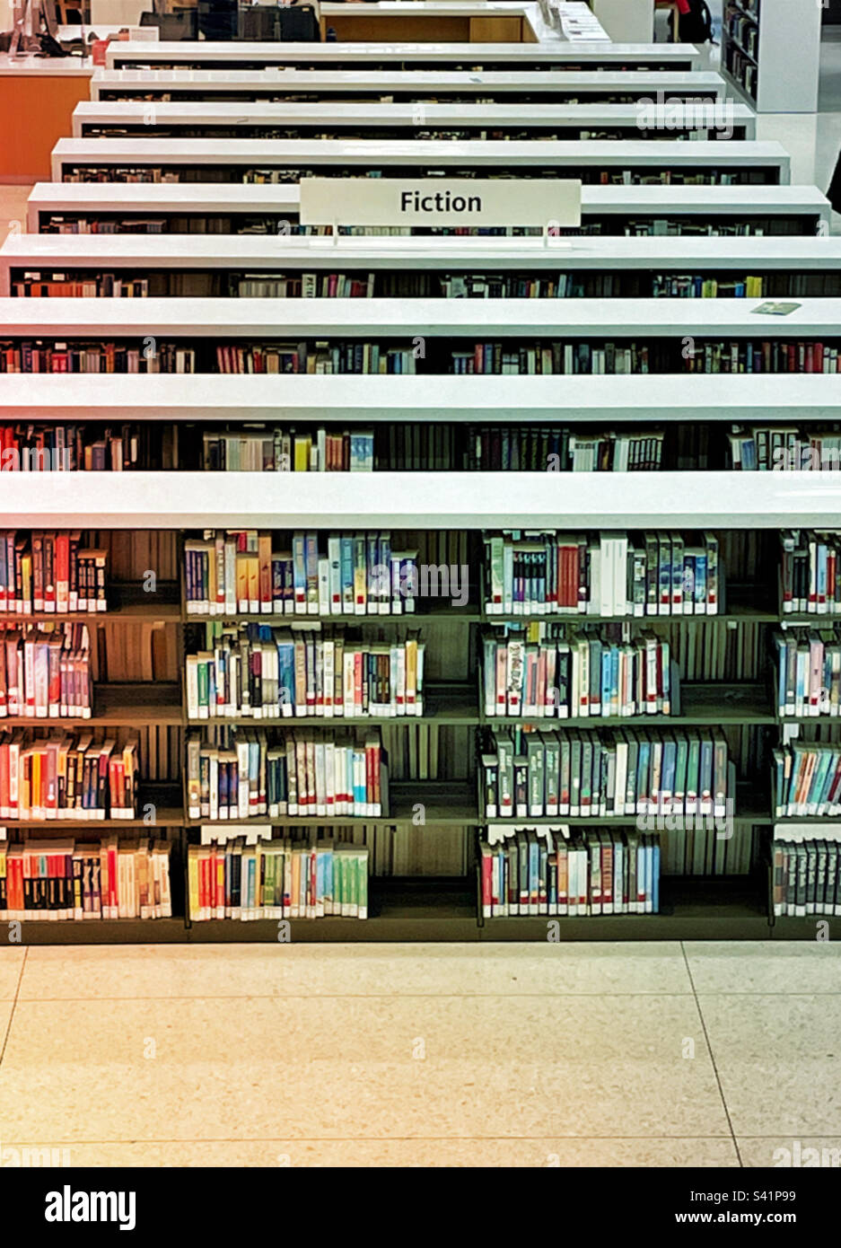 Rose and rose of fiction books at the new York city Public library on Fifth Avenue, 2023, NYC, USA - Smartphone Captured Stock Image