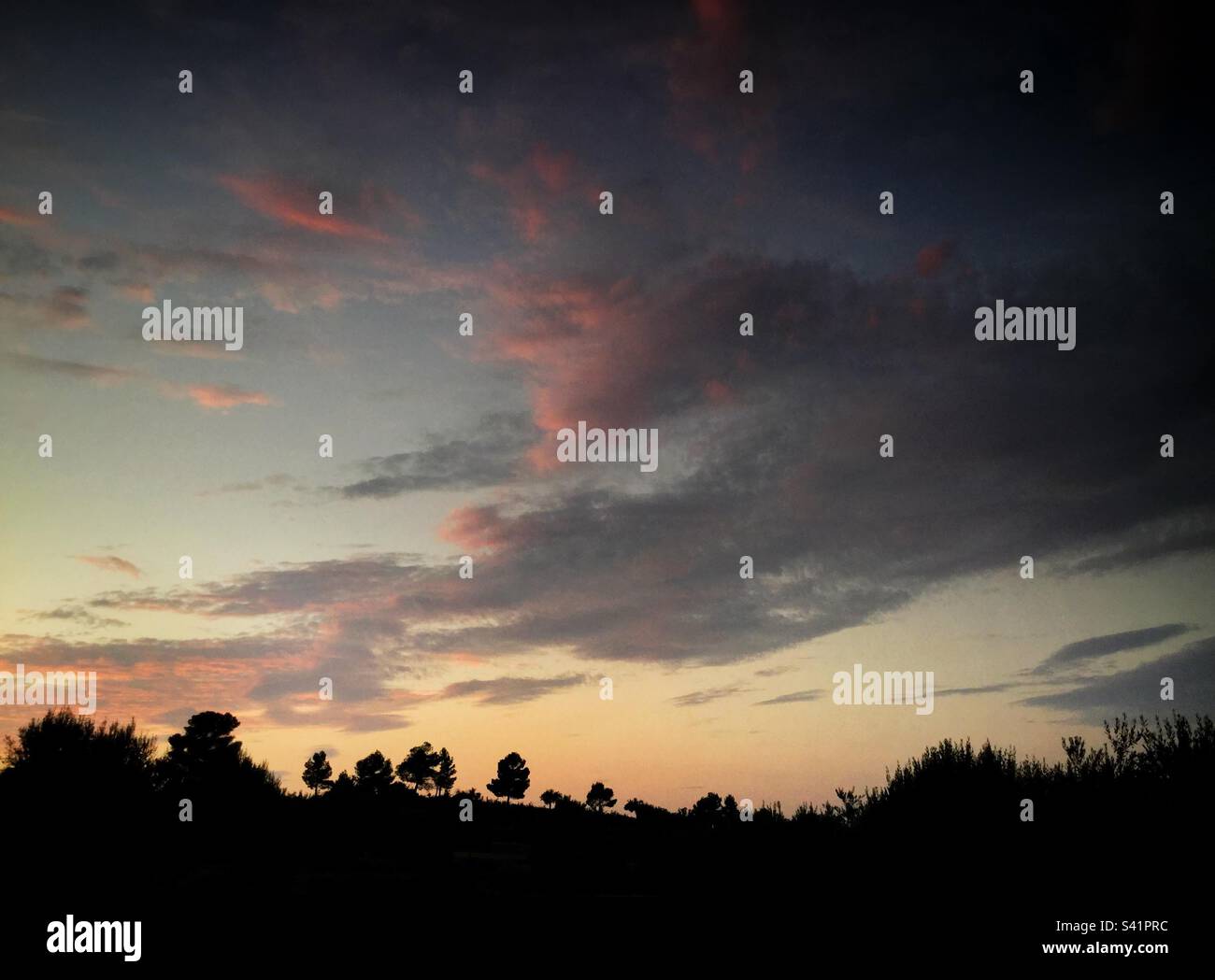 Harvest sunset, Catalonia, Spain. - Smartphone Captured Stock Image
