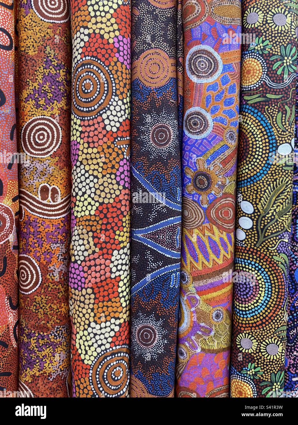Aboriginal print fabric Stock Photo Alamy