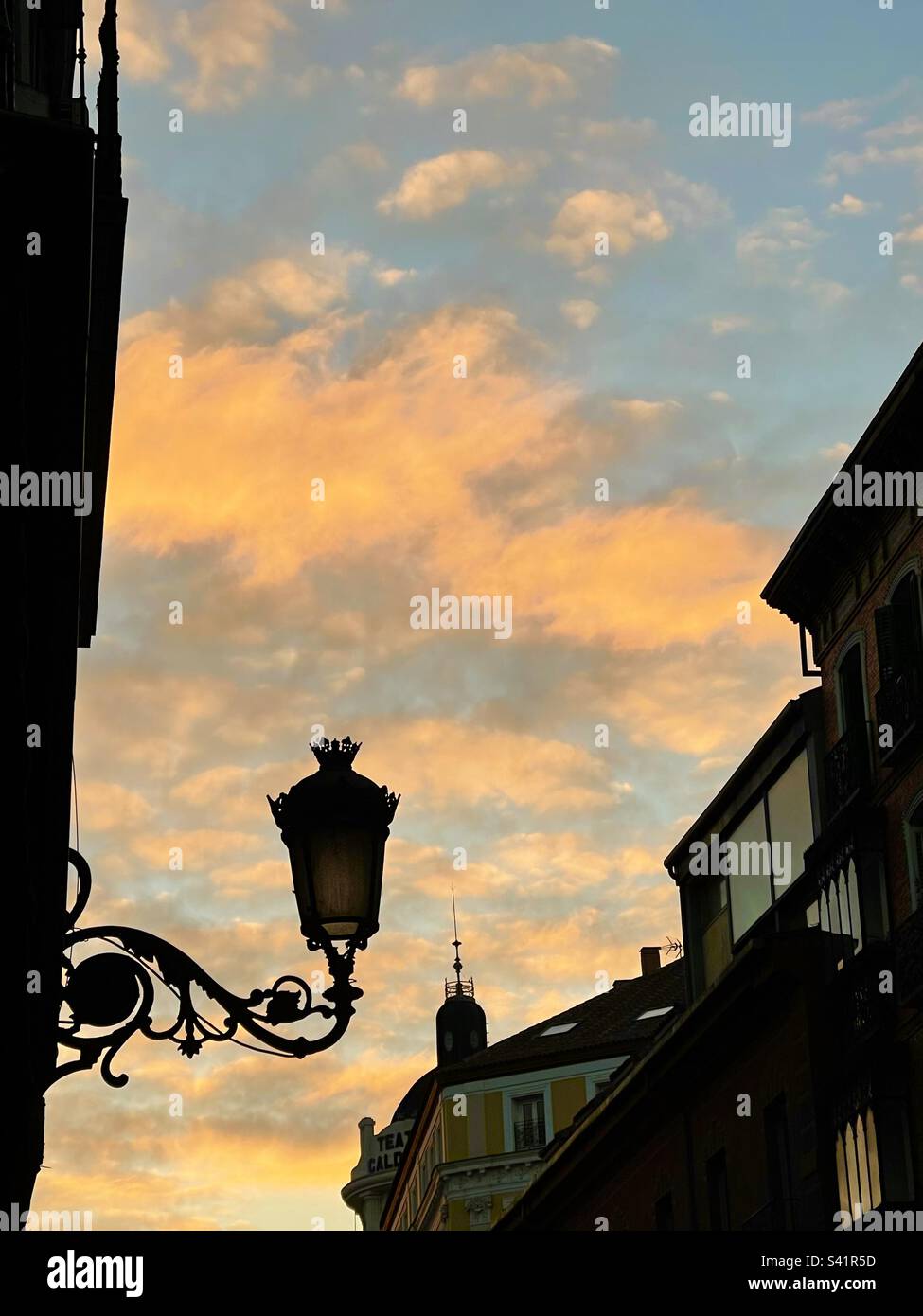 Street at dawn. Madrid, Spain. - Smartphone Captured Stock Image