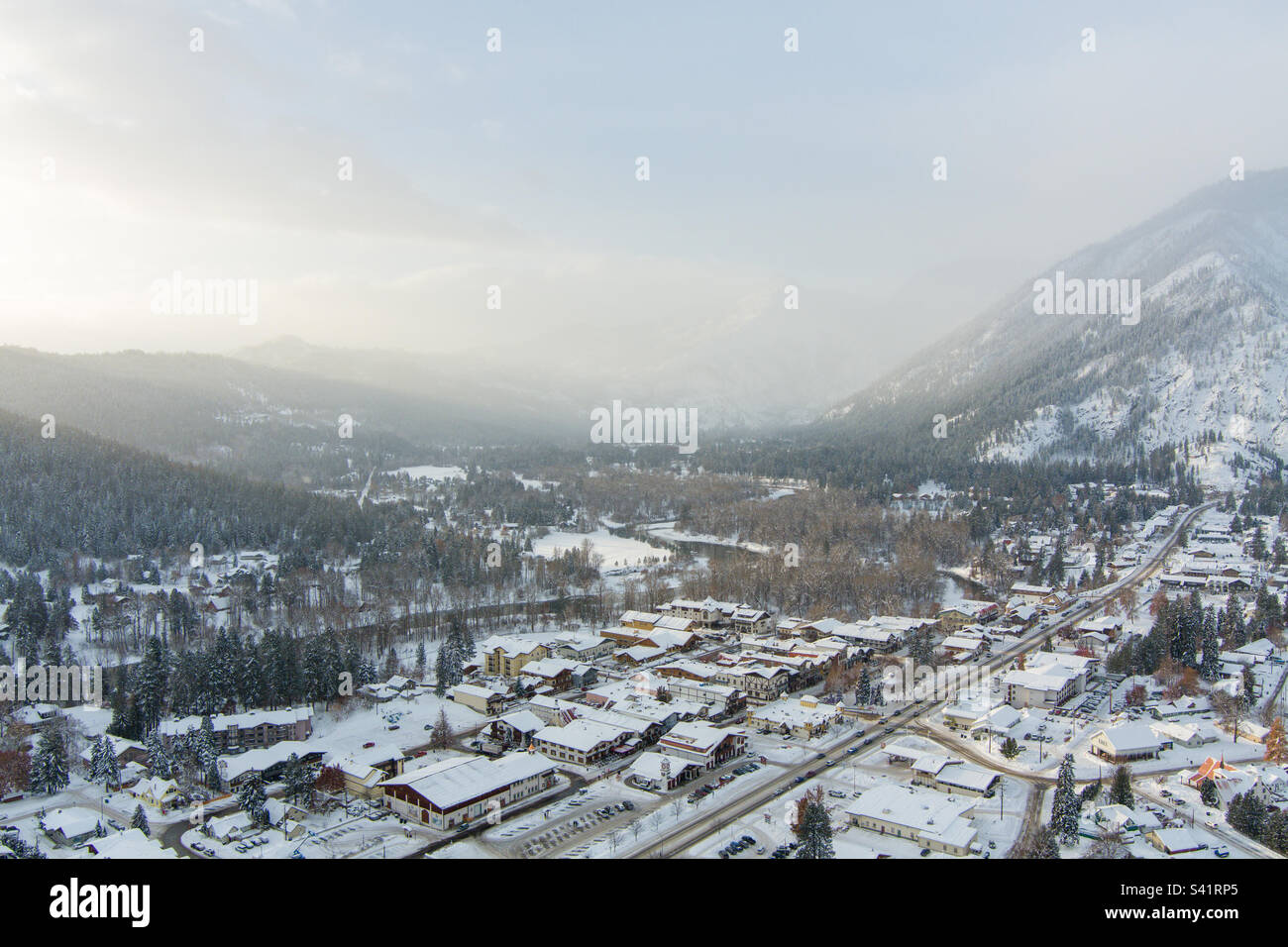 Leavenworth, Washington in December Stock Photo