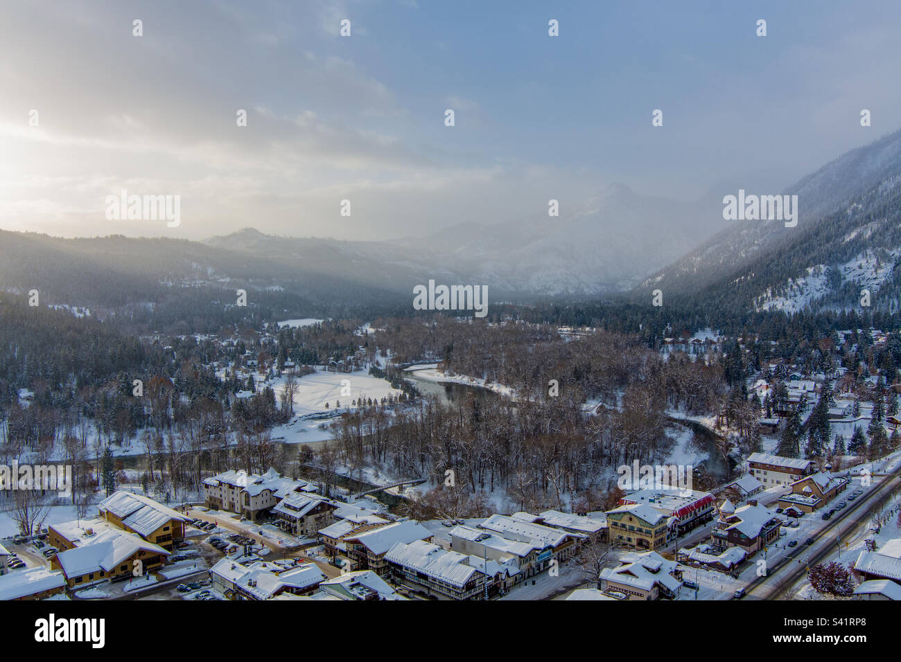 Leavenworth, Washington winter sunrise - Smartphone Captured Stock Image