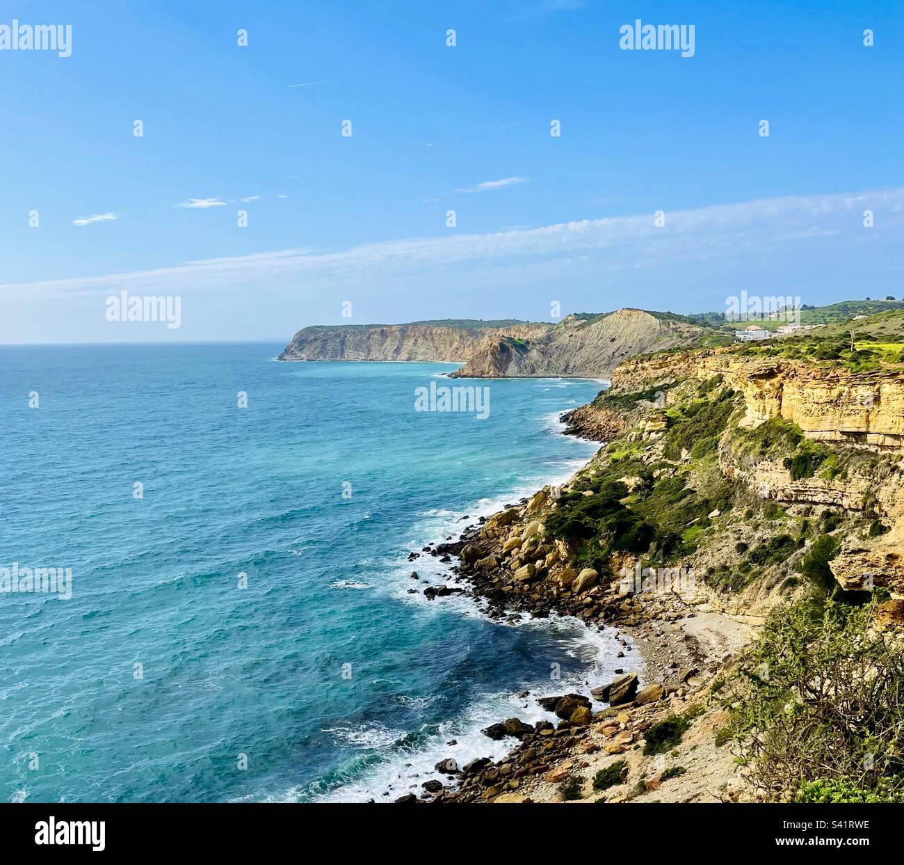 Algarve coastline Luz to Burgau Stock Photo