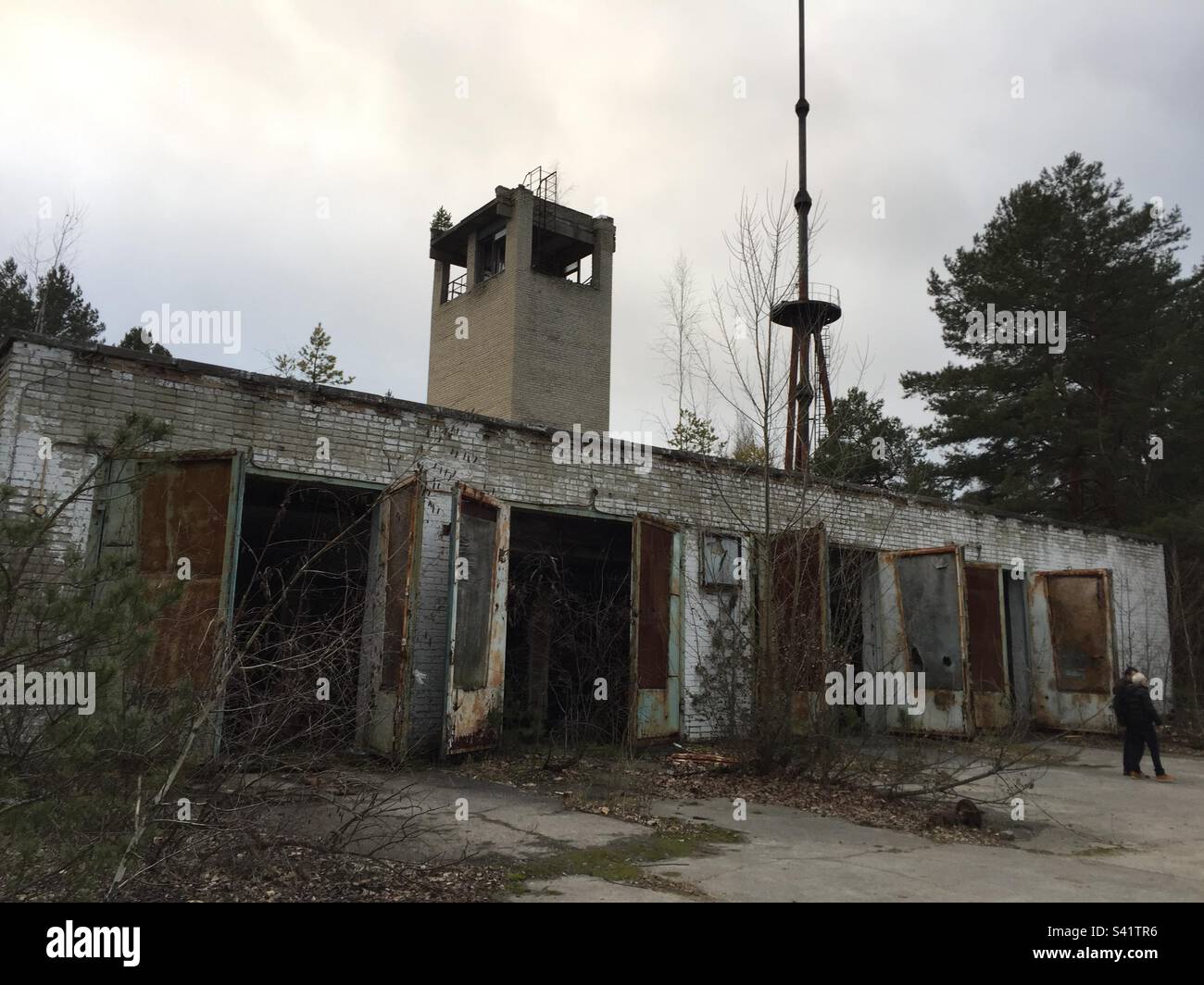 Pripyat Fire Station. Abandoned building in Pripyat near Chernobyl. In the nuclear disaster exclusion zone. Kyiv/Kiev Oblast, Ukraine. Stock Photo
