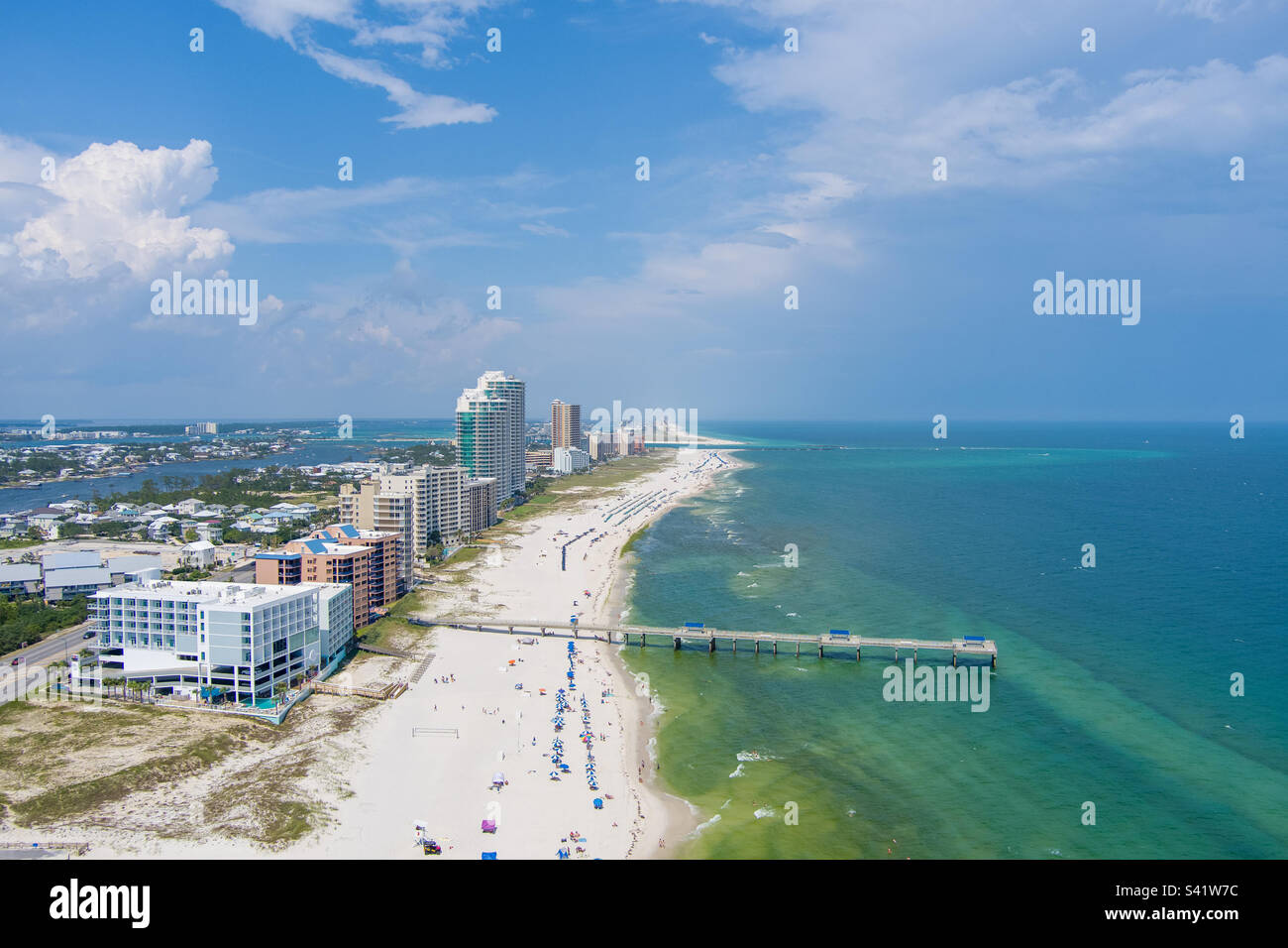 Aerial view of the Alabama Gulf Coast in July Stock Photo
