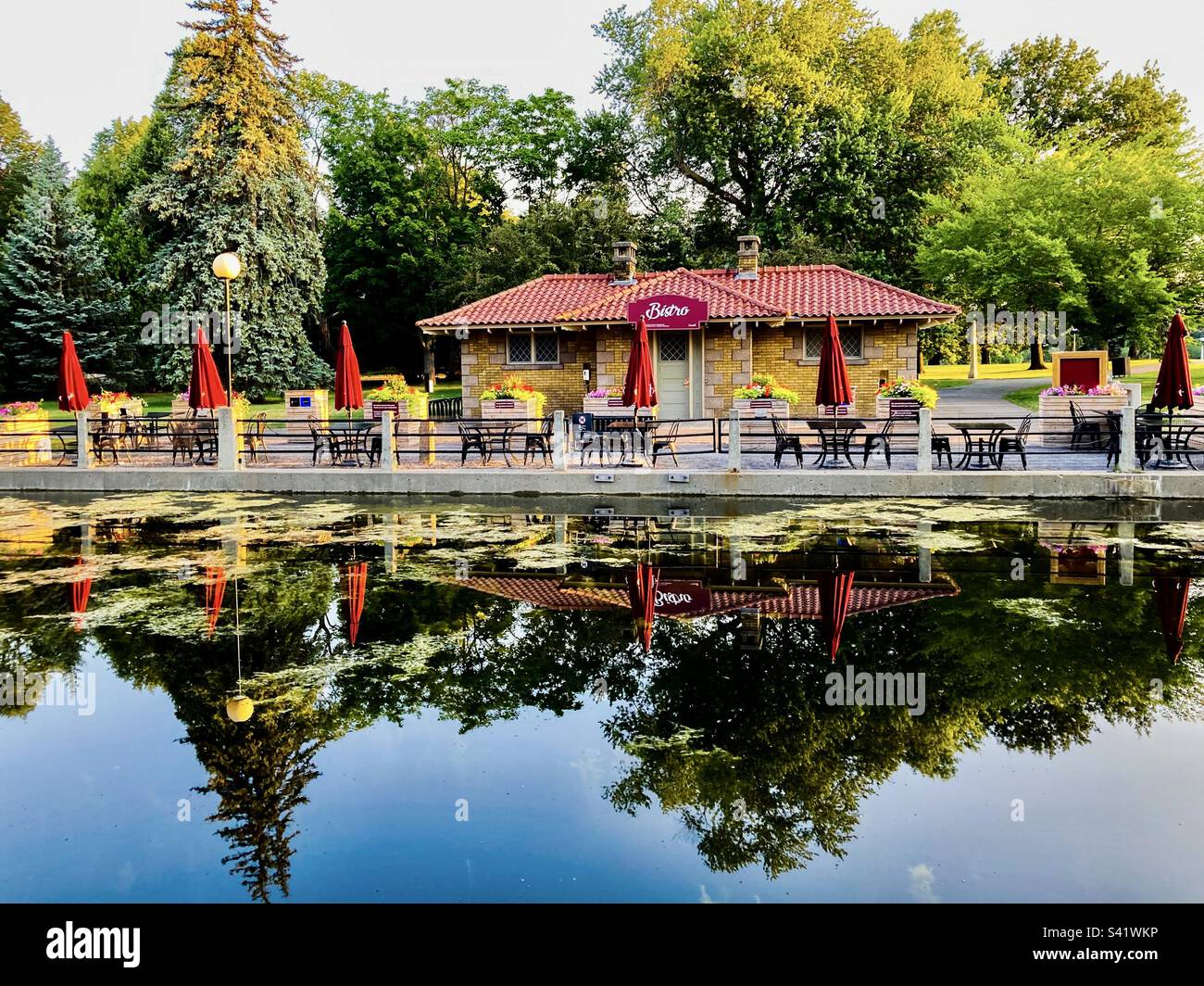 Nearby pop-up waterside bistro. - Smartphone Captured Stock Image