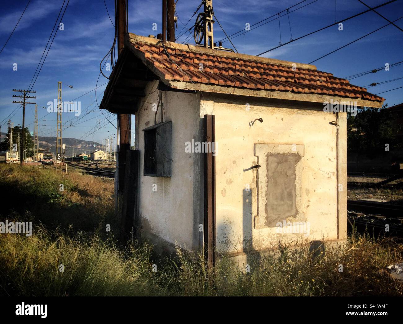 The train station at Mora la Nova, Catalonia, Spain. - Smartphone Captured Stock Image