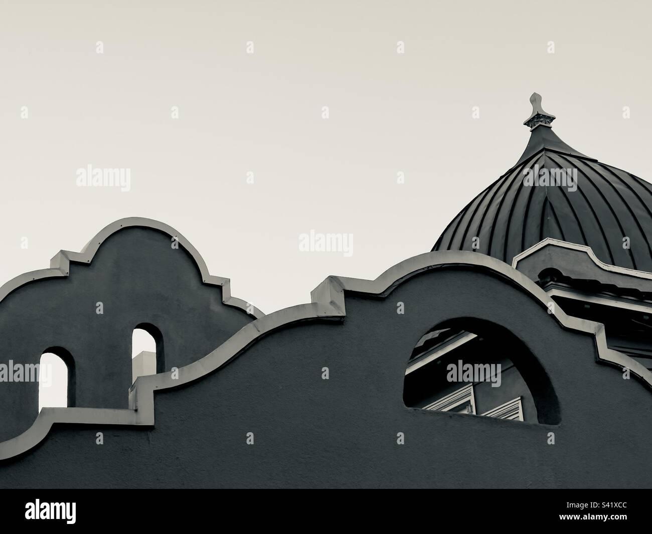 Architectural detail on the roof of the club house at the American Society of Cinematographers in Hollywood, Los Angeles - Smartphone Captured Stock Image