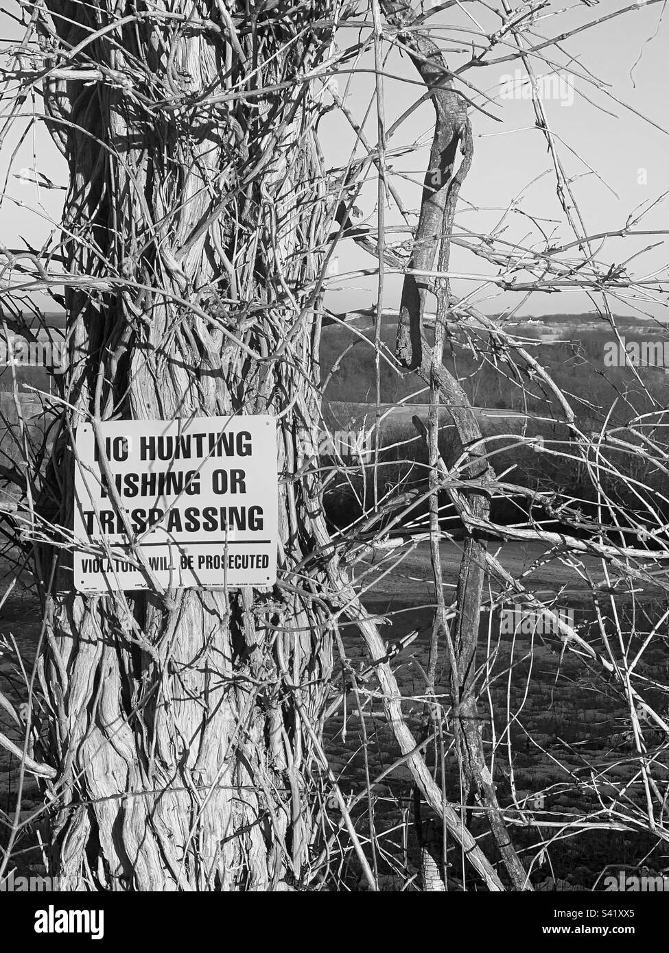 No trespassing sign Stock Photo