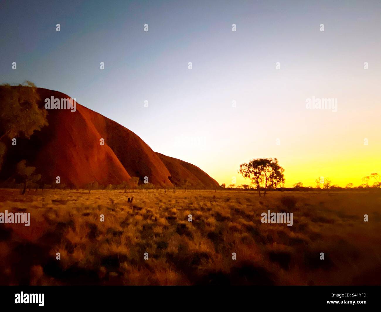 Sunrise at Uluru, Ayers Rock, Australia Stock Photo