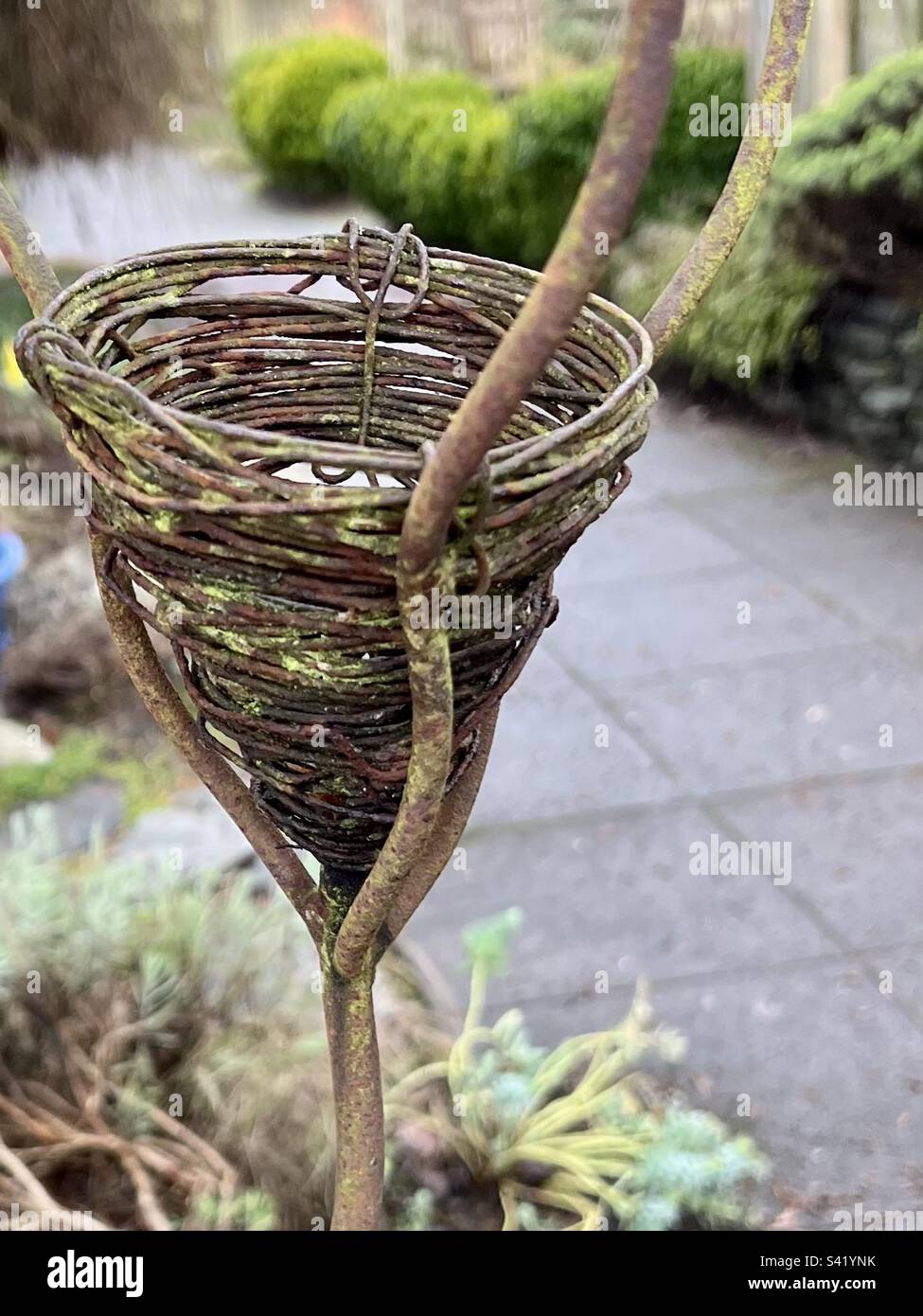 Garden nest sculpture Stock Photo Alamy