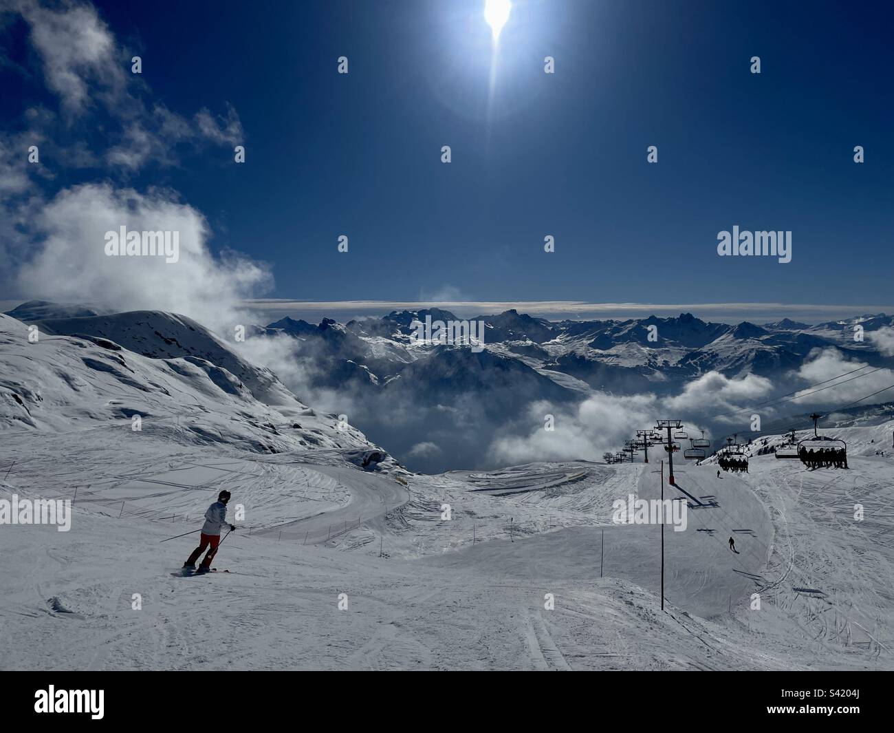 Traumhaftes Panorama in LaPlagne in Frankreich - Smartphone Captured Stock Image
