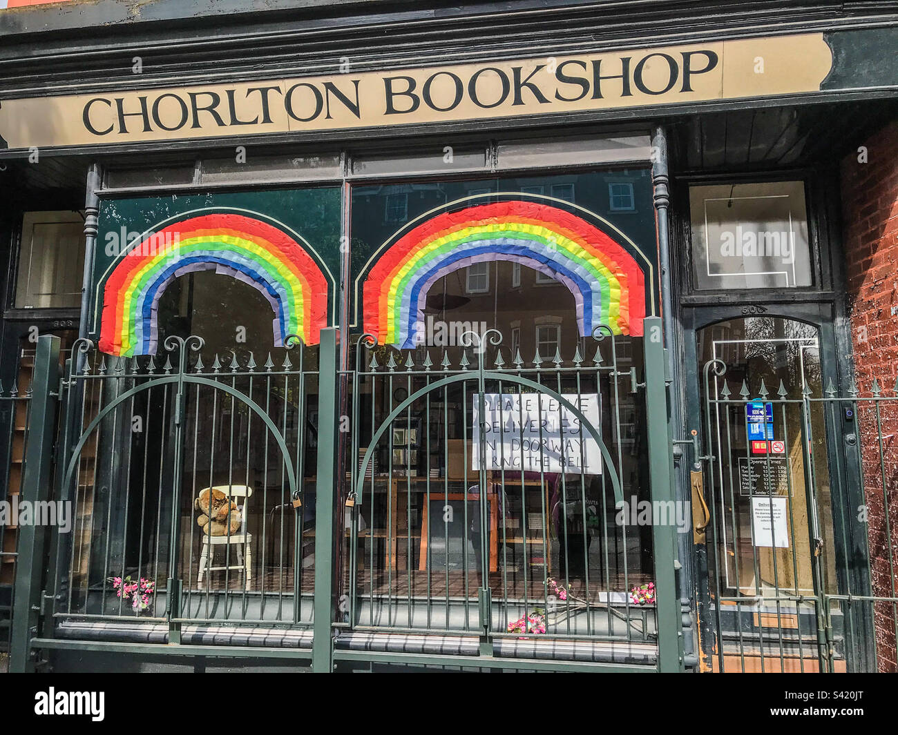 Chorlton bookshop during lockdown - Smartphone Captured Stock Image