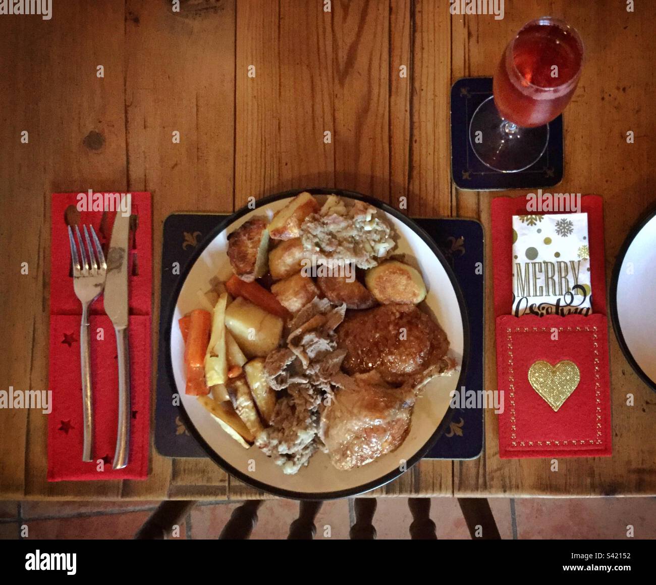 Christmas dinner, Catalonia, Spain. - Smartphone Captured Stock Image