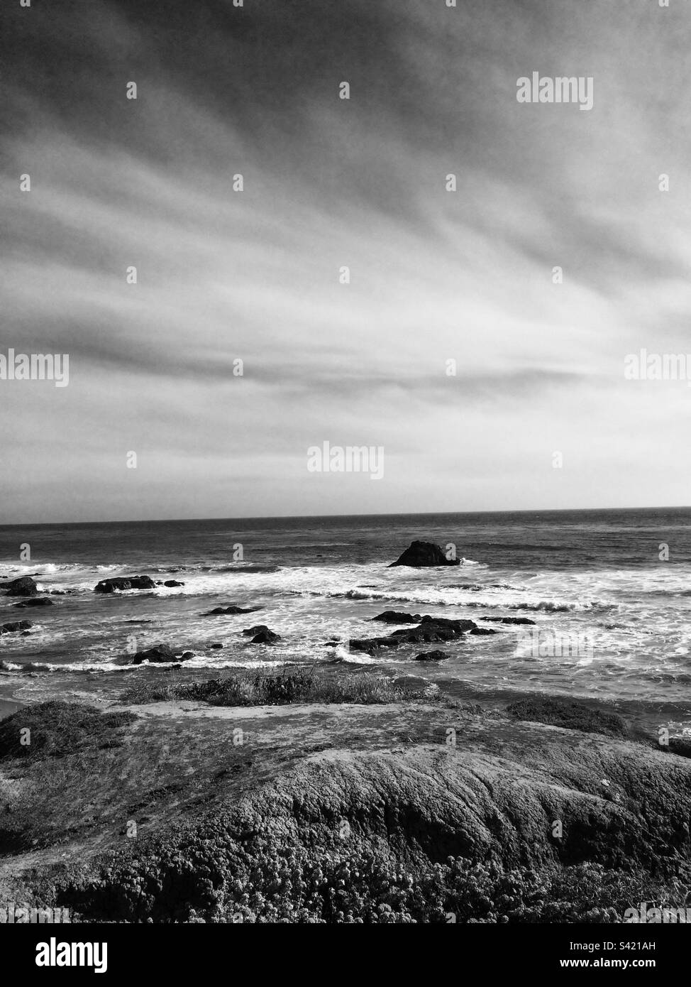 Black and White Morro Bay Stock Photo Alamy