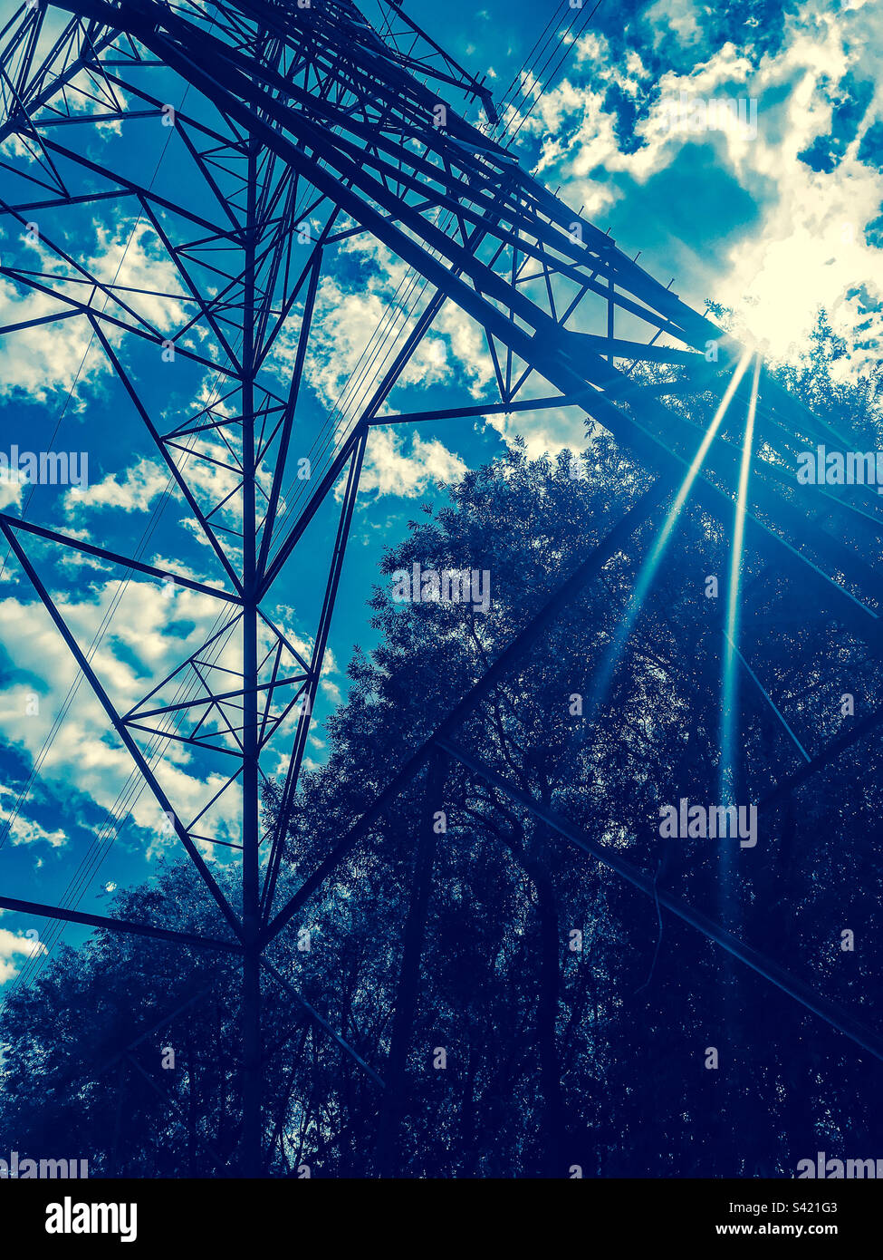 Electricity pylon - Smartphone Captured Stock Image