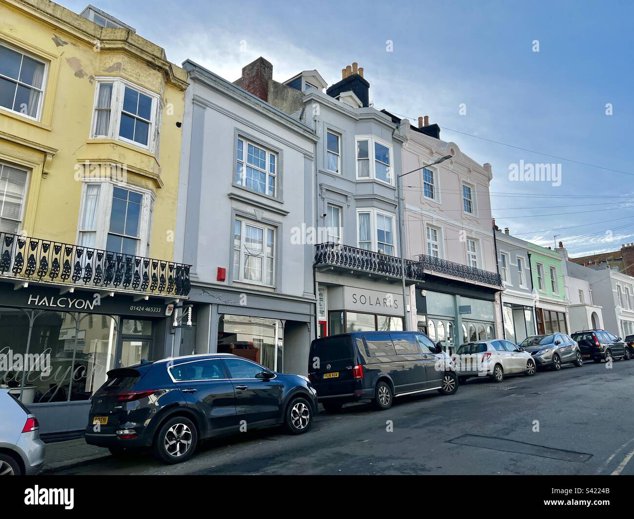 Colourful houses on in St Leonards, Norman road Stock Photo Alamy