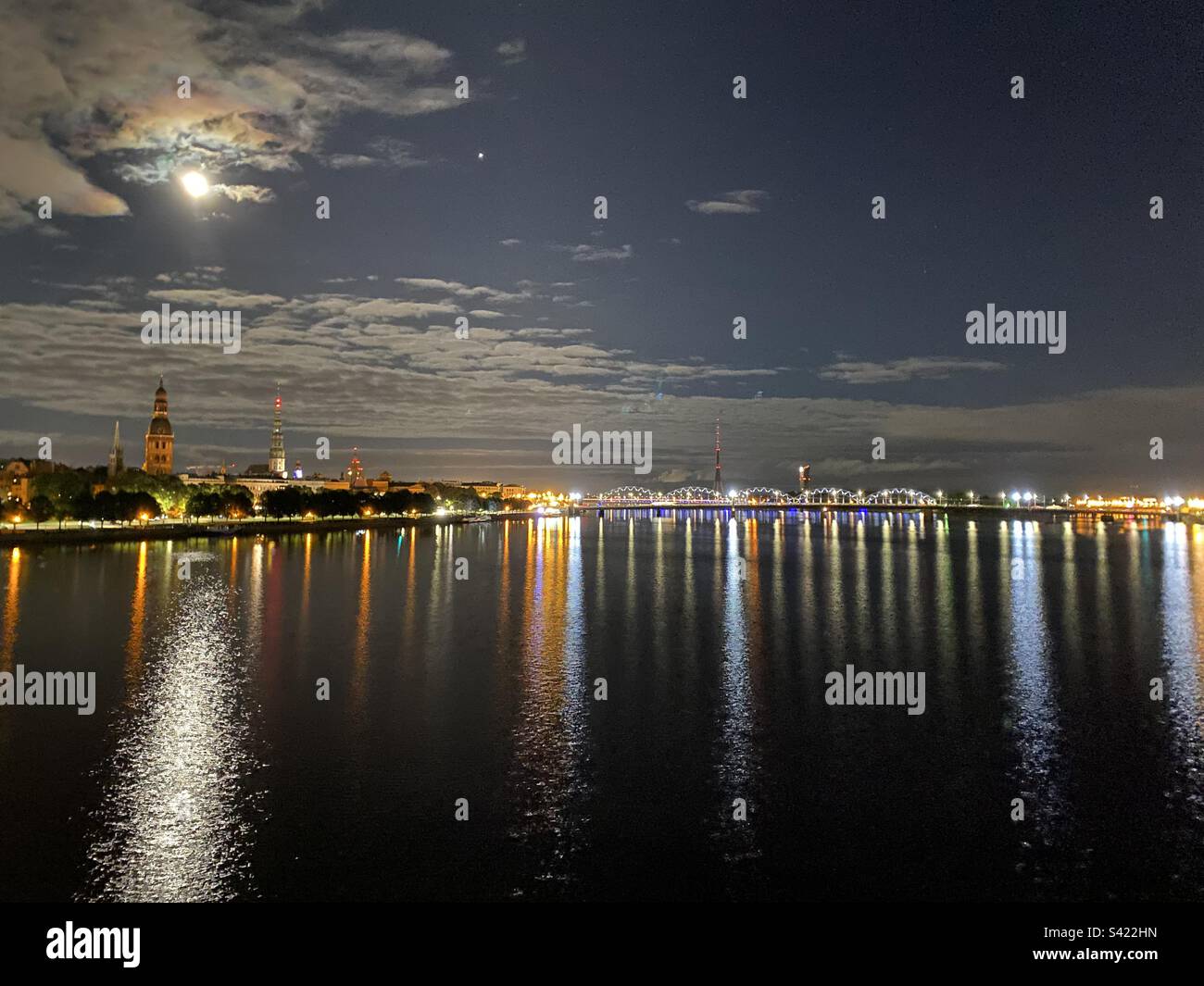 Riga by night hi-res stock photography and images - Alamy