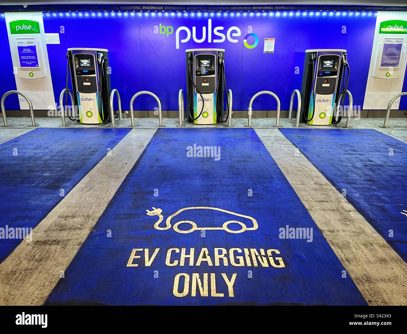 A BP Pulse Electric Vehicle charging point in central London Stock