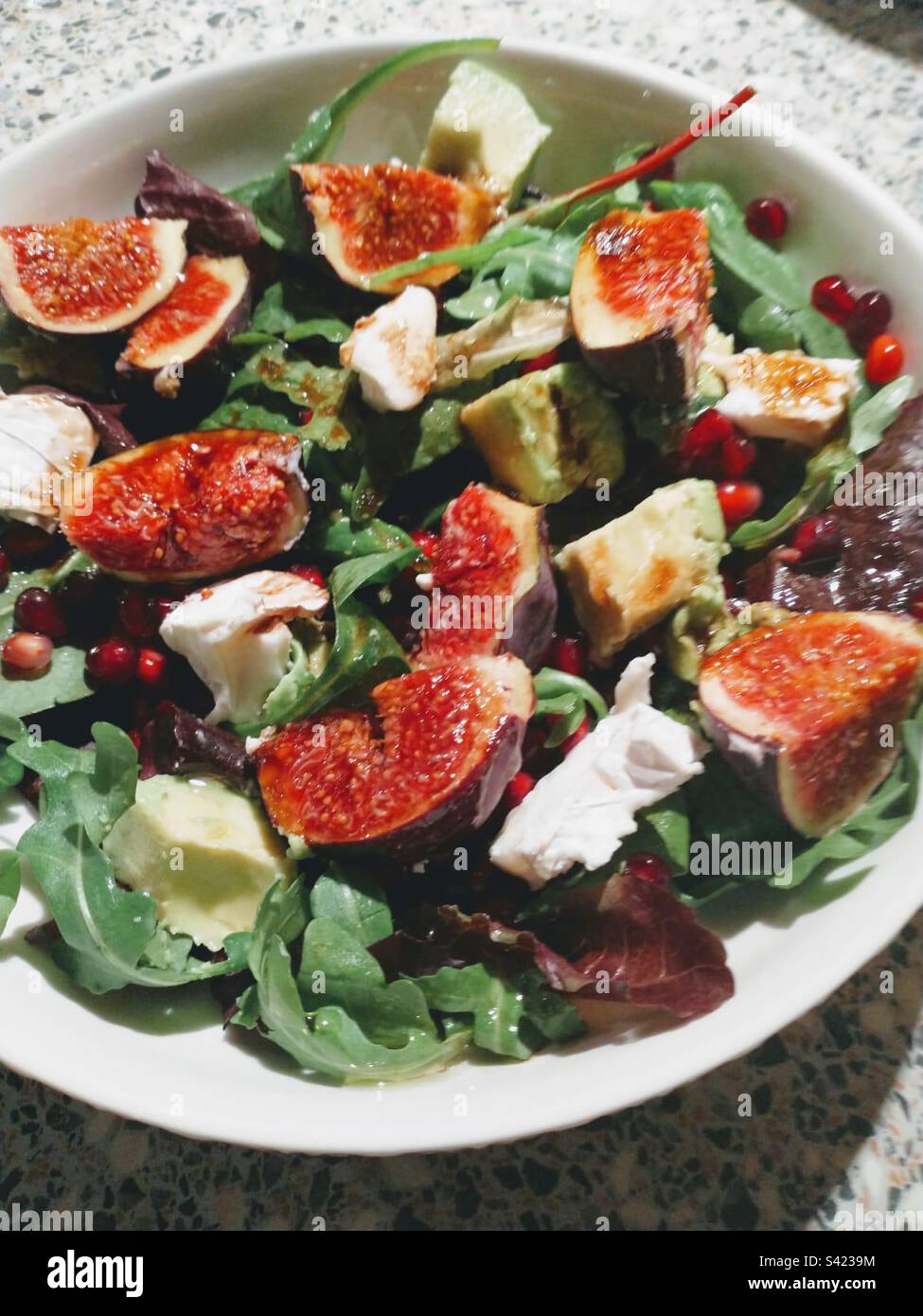 Fig and goat’s cheese salad Stock Photo Alamy