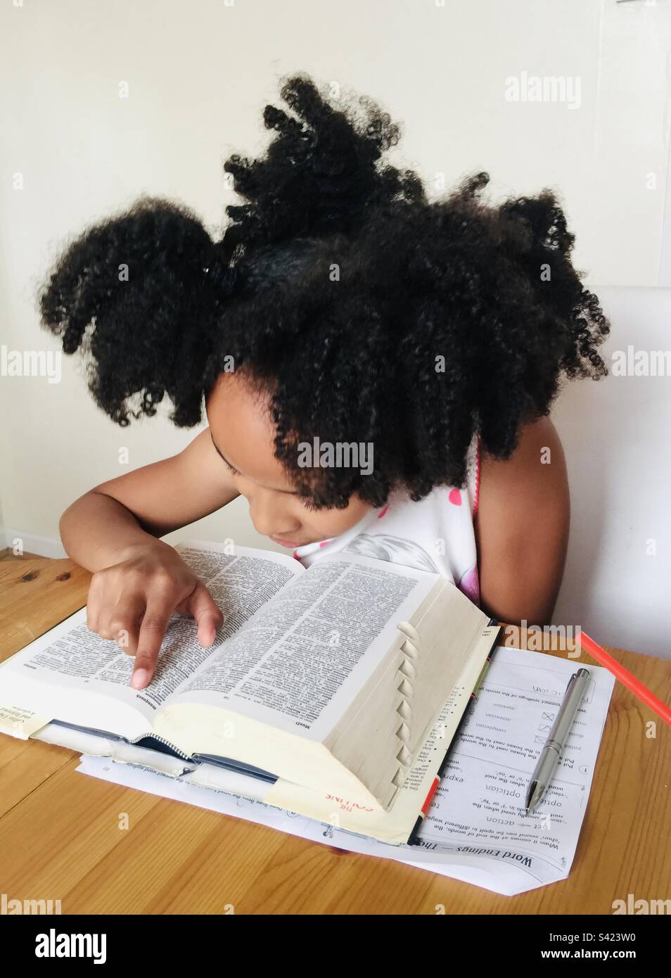 Home study. - Smartphone Captured Stock Image