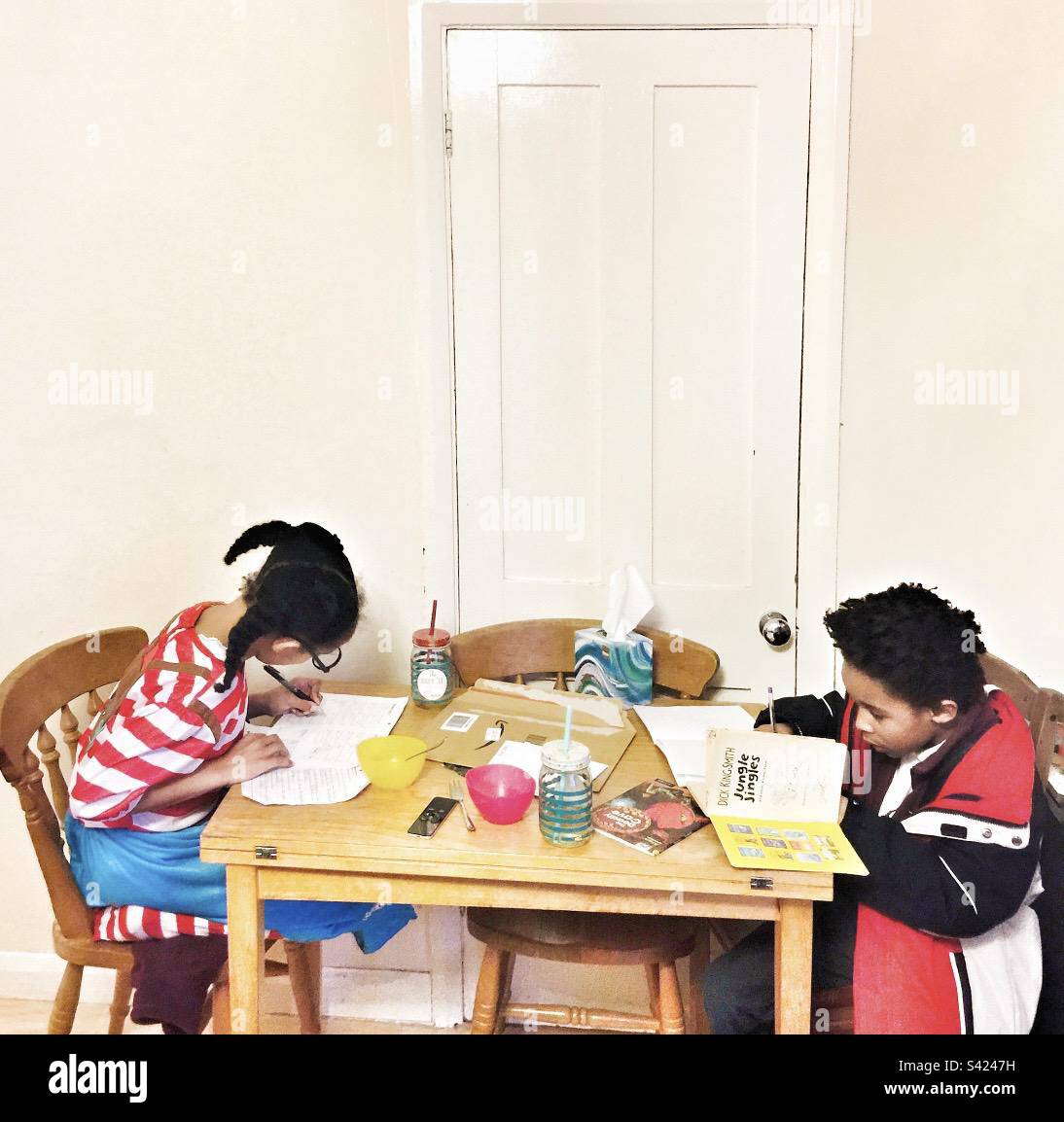 Home study. - Smartphone Captured Stock Image