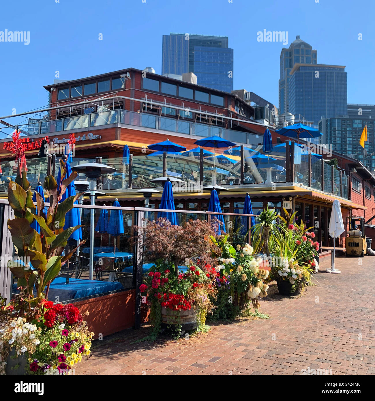 August, 2022, Pier 57, Seattle, Washington, United States - Smartphone Captured Stock Image