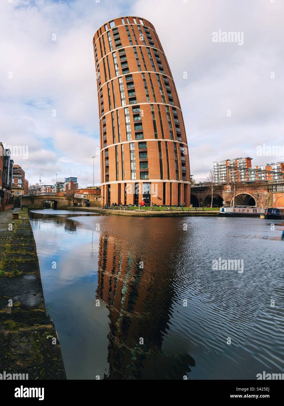 A funny leaning building in Leeds - Smartphone Captured Stock Image