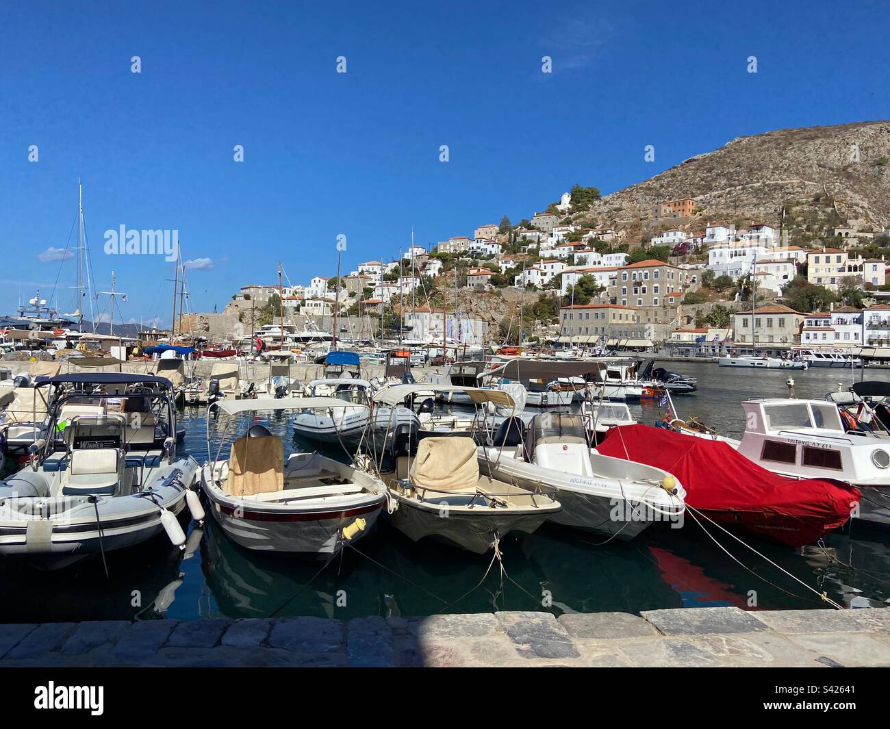 Hydra Harbour - Smartphone Captured Stock Image