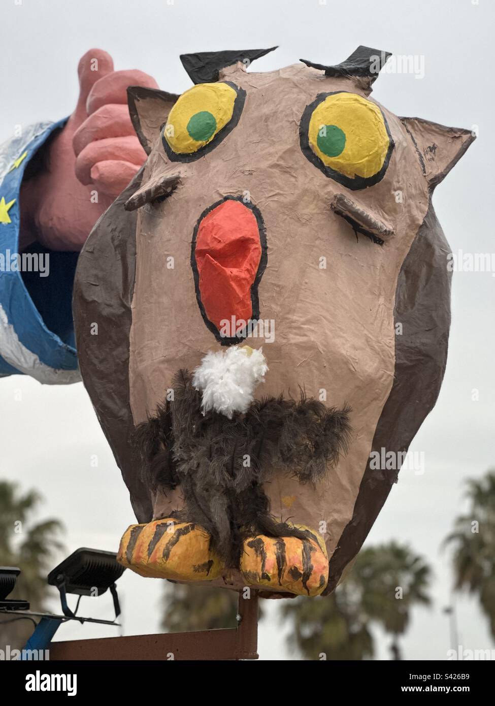 Carnival paper mache owl Stock Photo