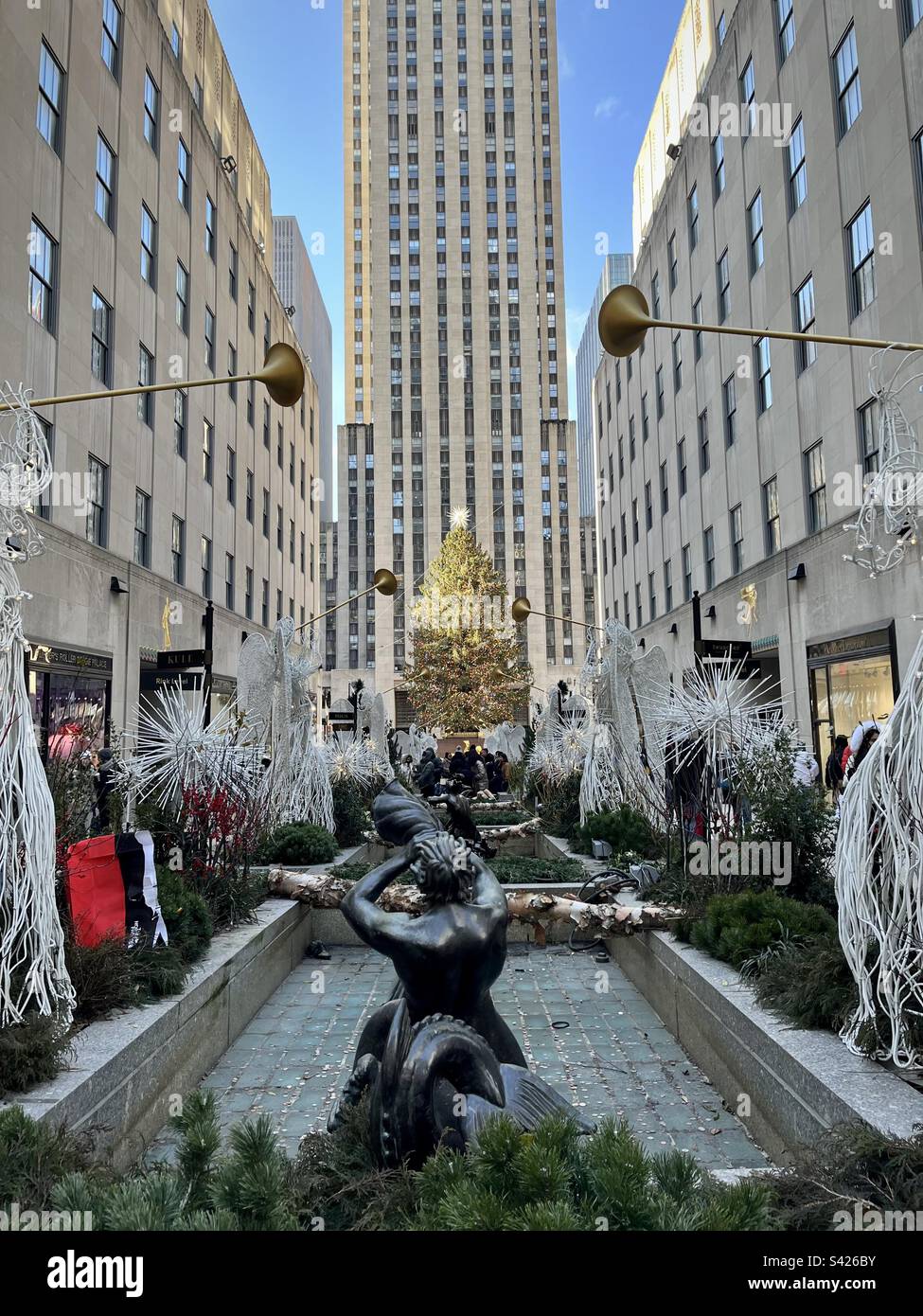 Rockefeller Center Square in New York with its Christmas decorations