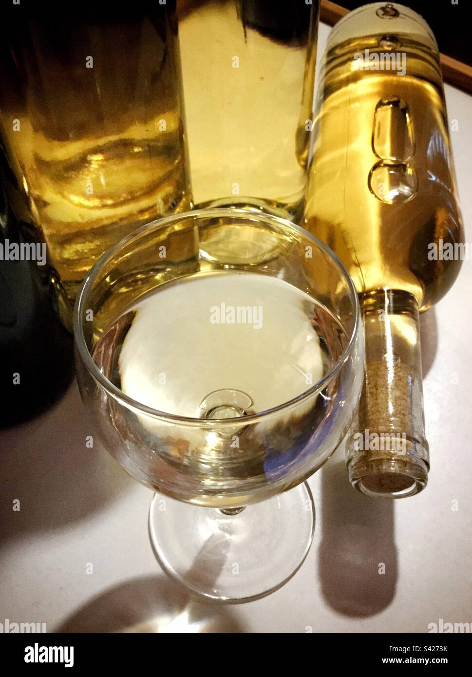 A glass of Moscatel wine, Catalonia, Spain. Stock Photo
