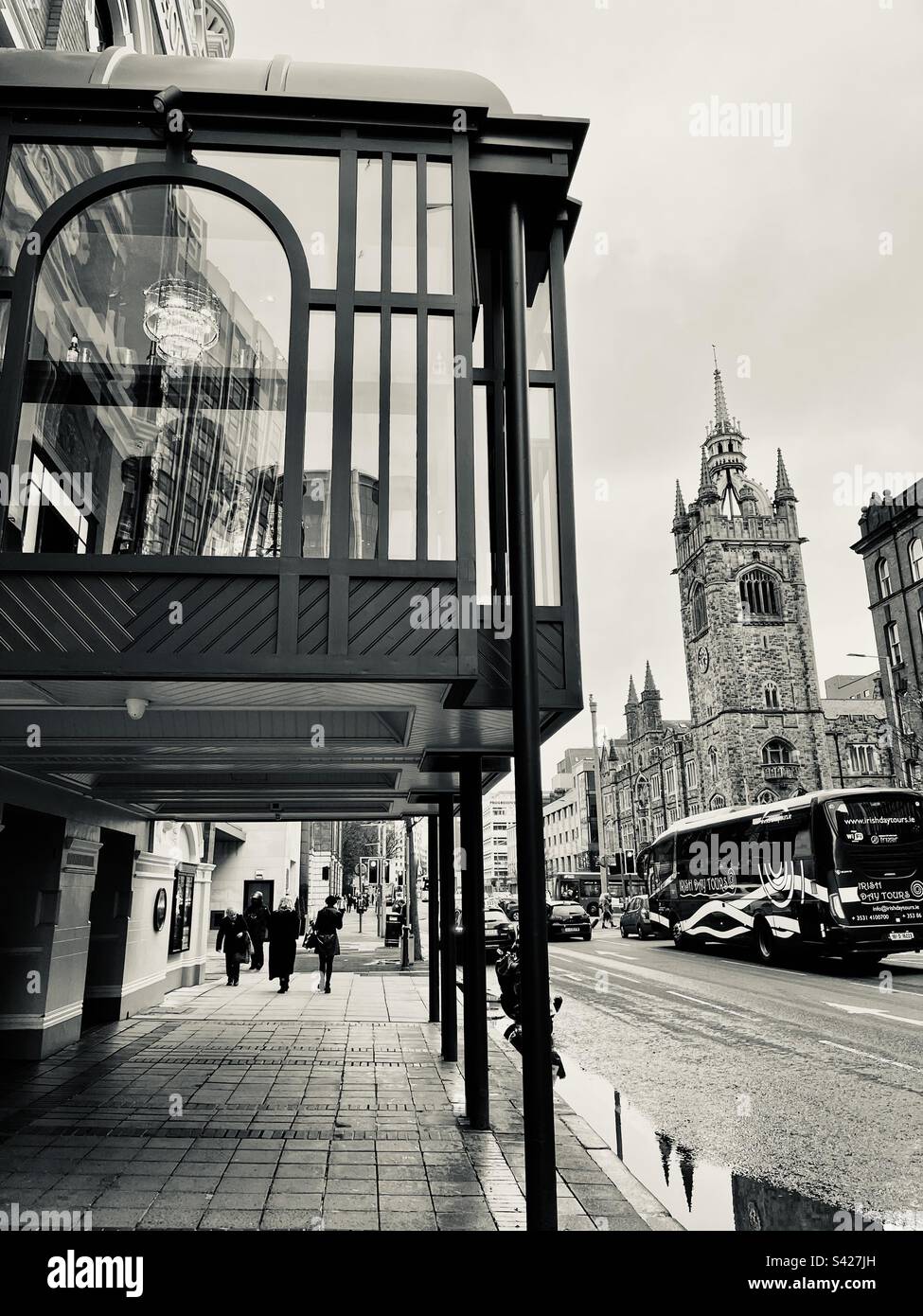 Belfast, black and white - Smartphone Captured Stock Image