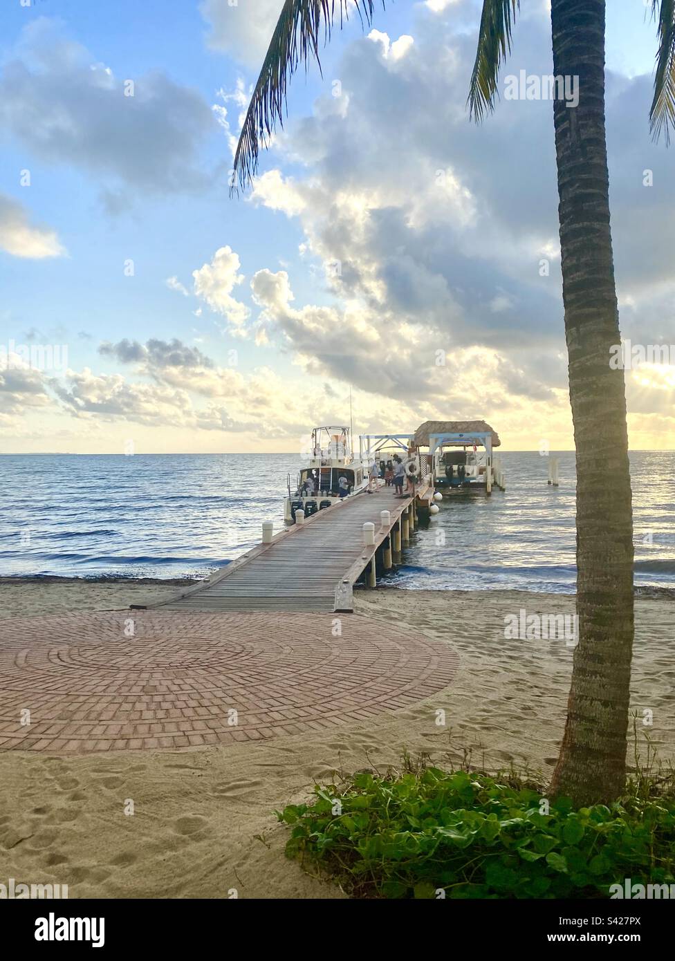 Sunrise at beach in Hopkins, Belize Stock Photo