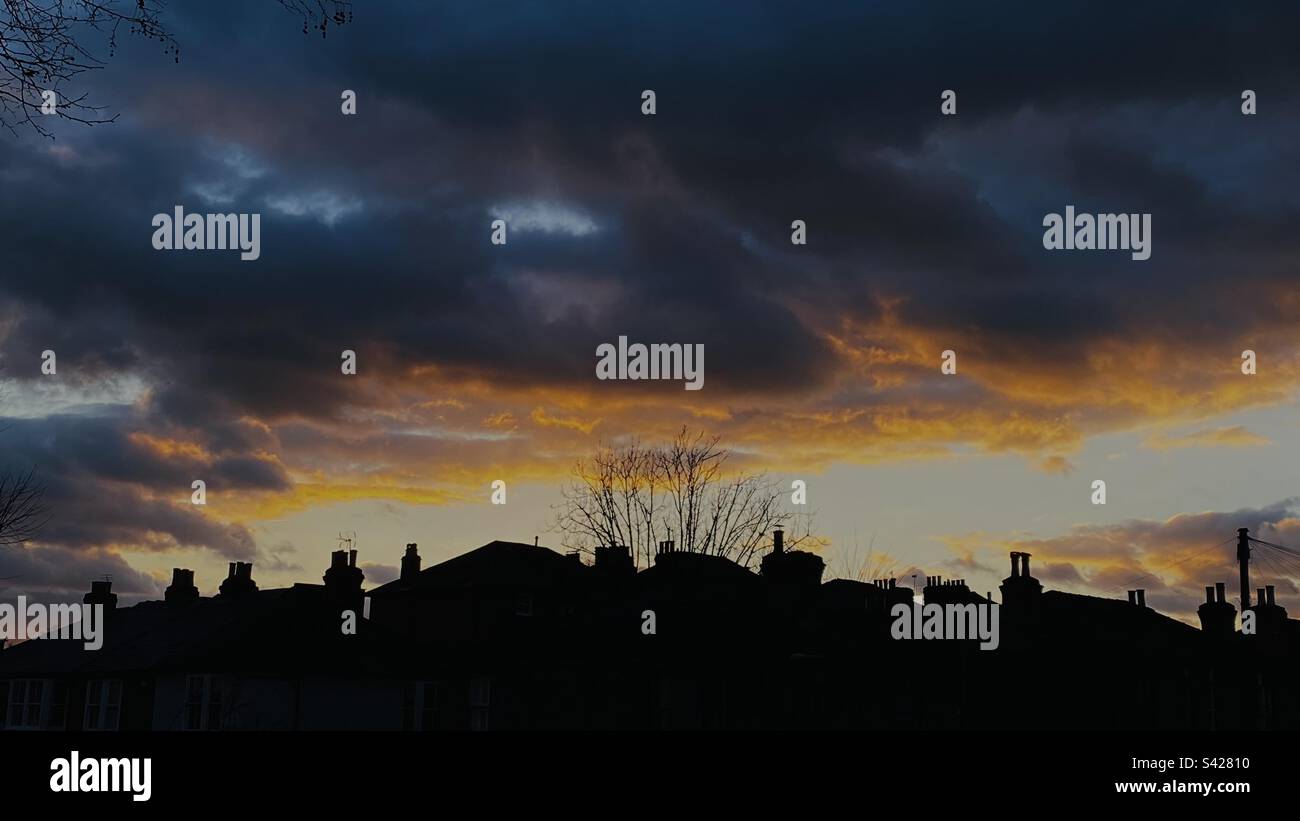 Dramatic Sky at sunset - Smartphone Captured Stock Image