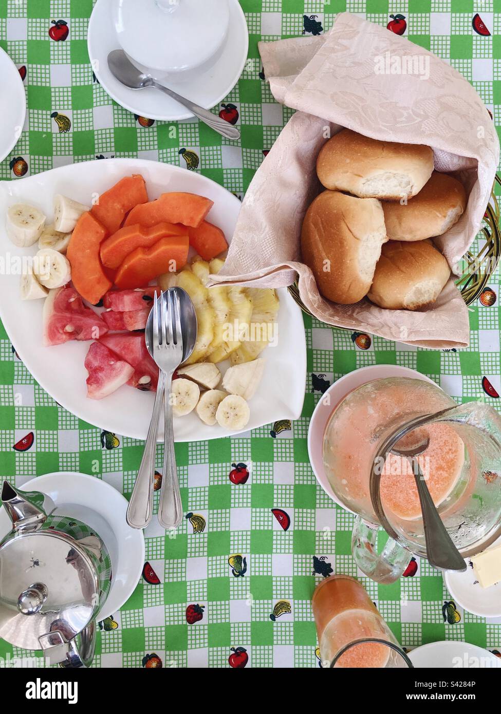 Breakfast at a Casa Particulair, Havana, Cuba - Smartphone Captured Stock Image