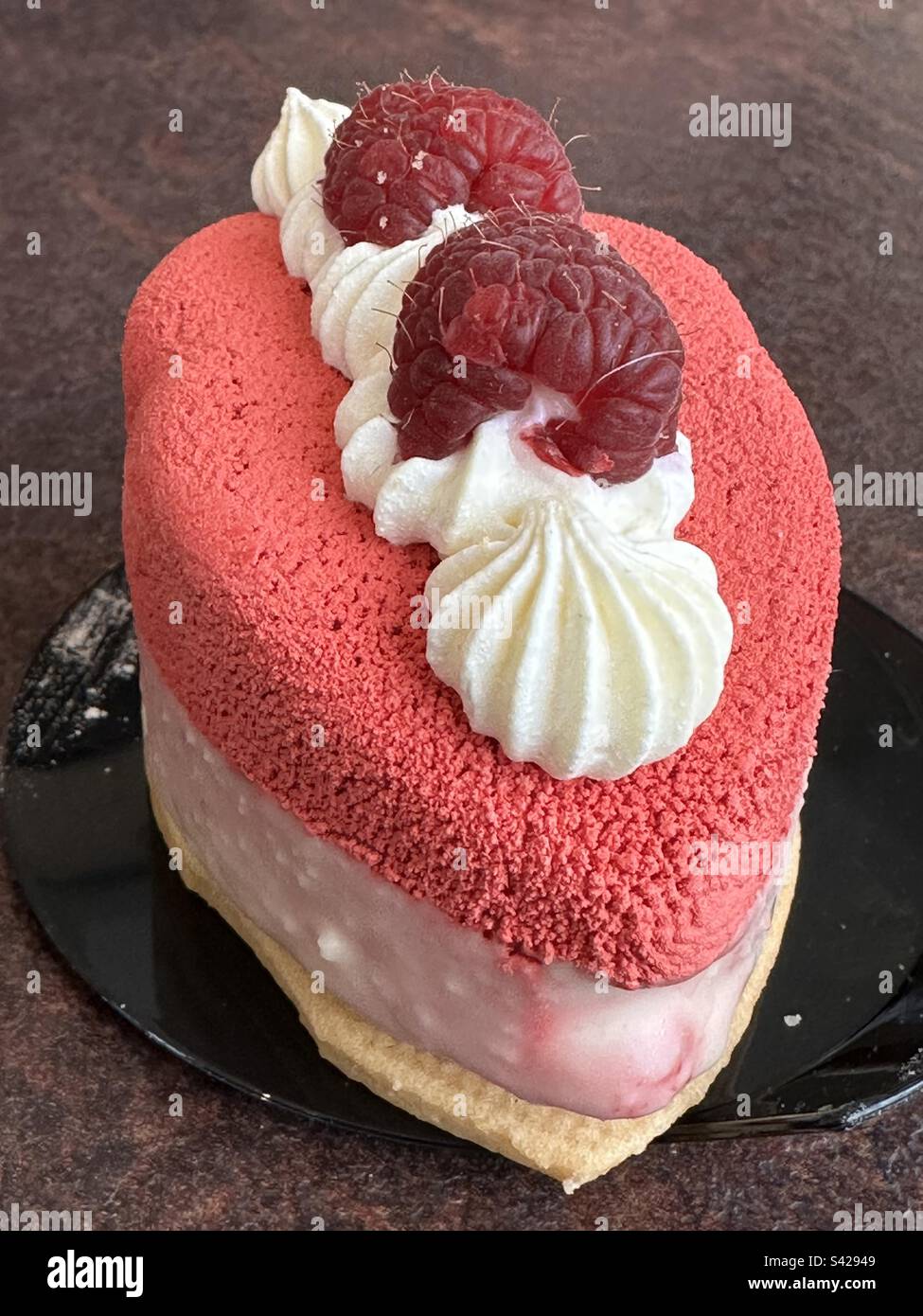 Raspberry desserts at the bar - Smartphone Captured Stock Image