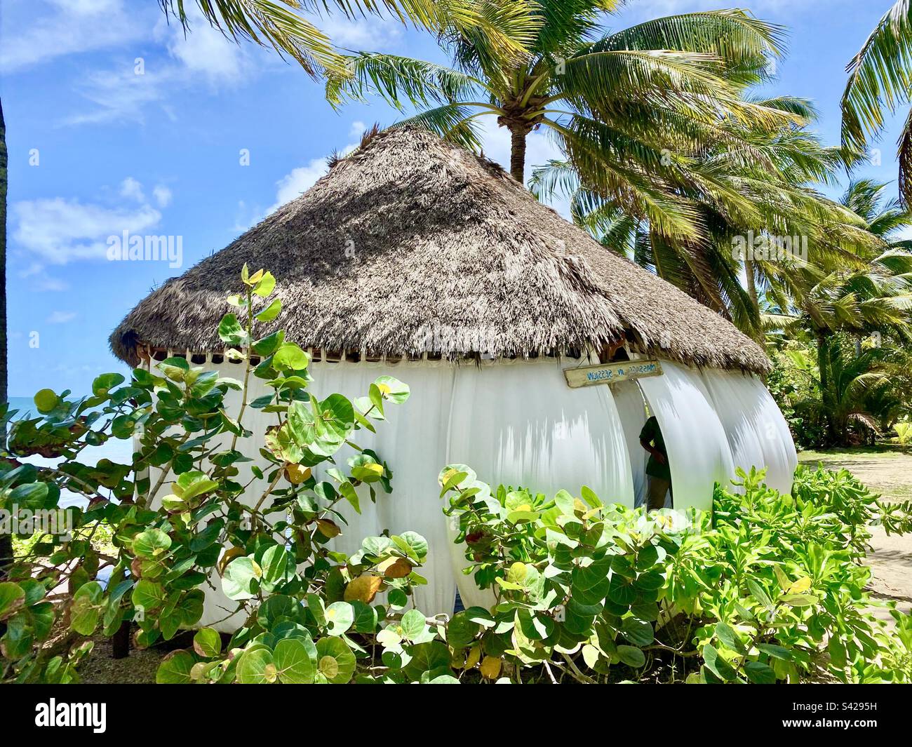 Hut on beach, Belize - Smartphone Captured Stock Image