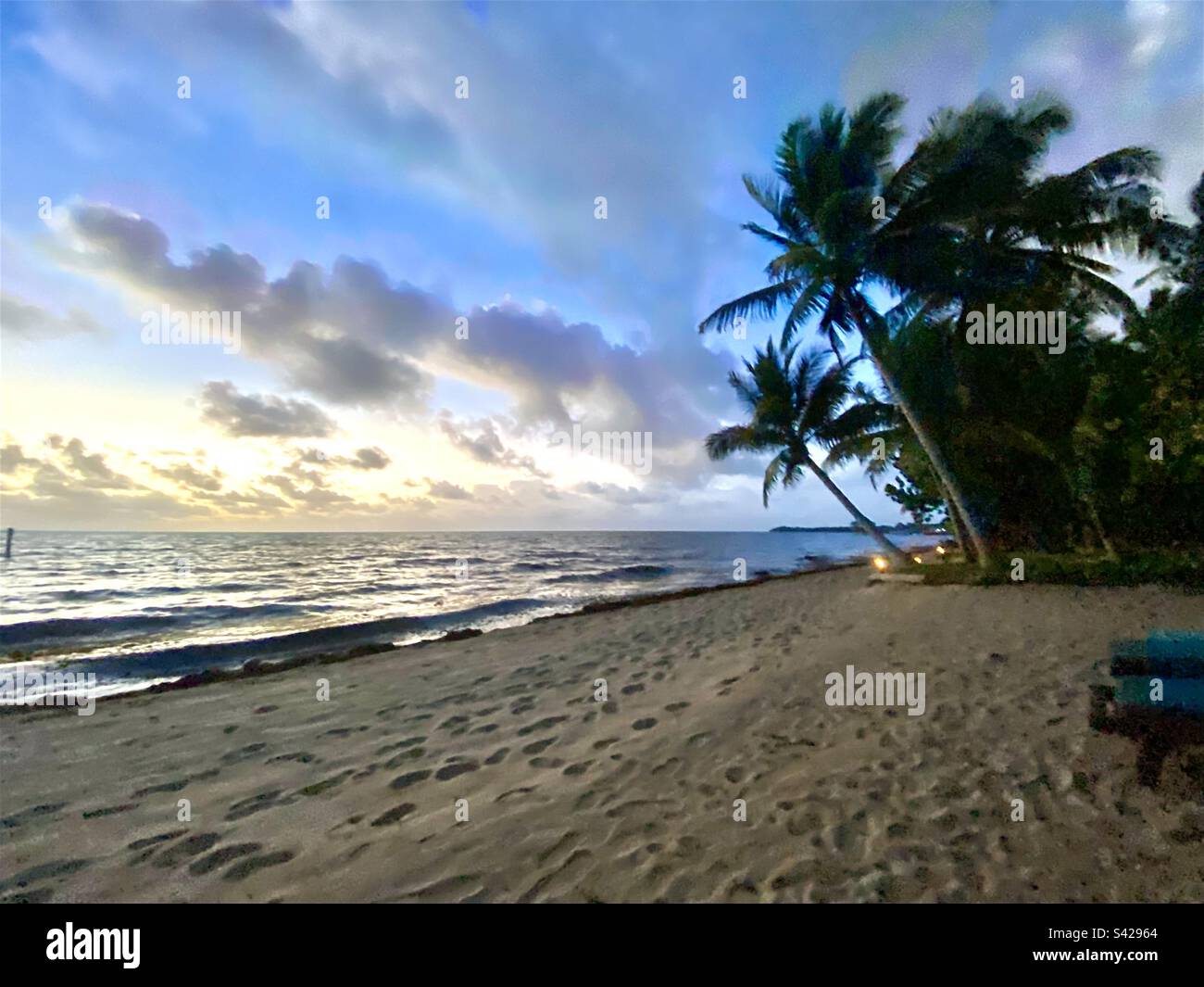 Sunrise at beach in Hopkins, Belize Stock Photo