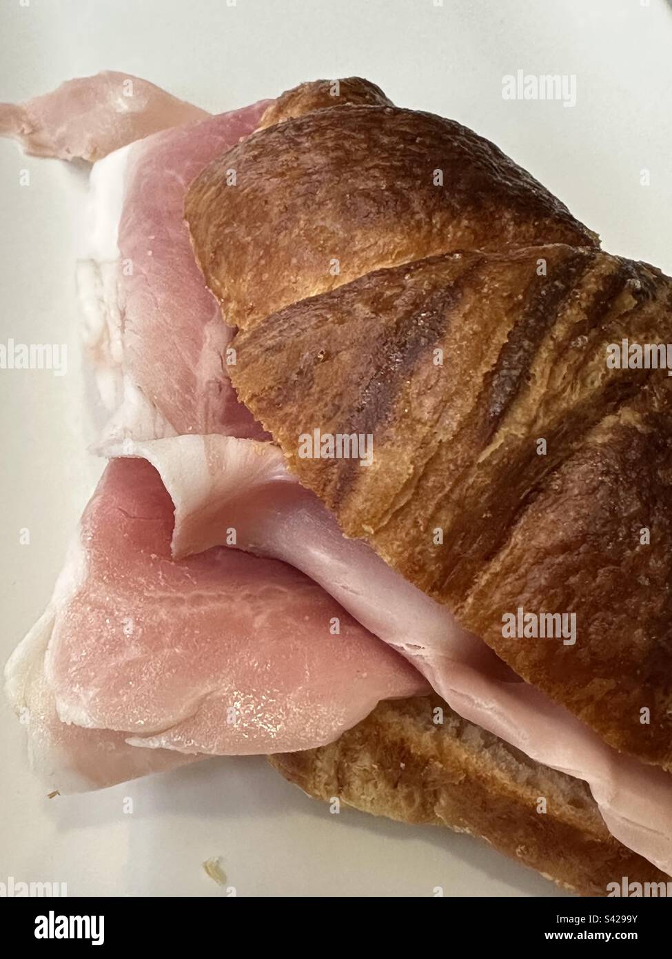 Snack with baked ham at the bar - Smartphone Captured Stock Image