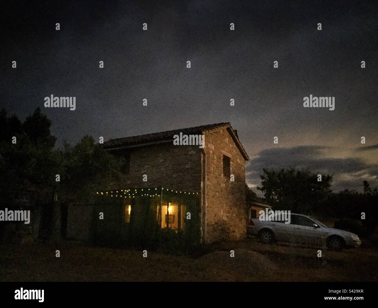 Farmhouse at sunset, Catalonia, Spain. - Smartphone Captured Stock Image