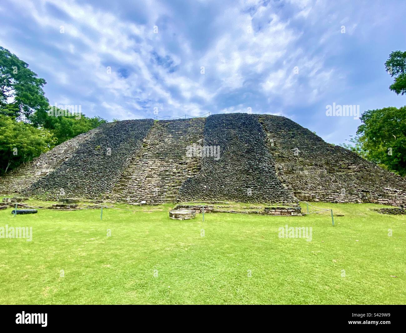 Mayan ruins at Xunantunich Archaeological Reserve, Cayo District, Belize Stock Photo