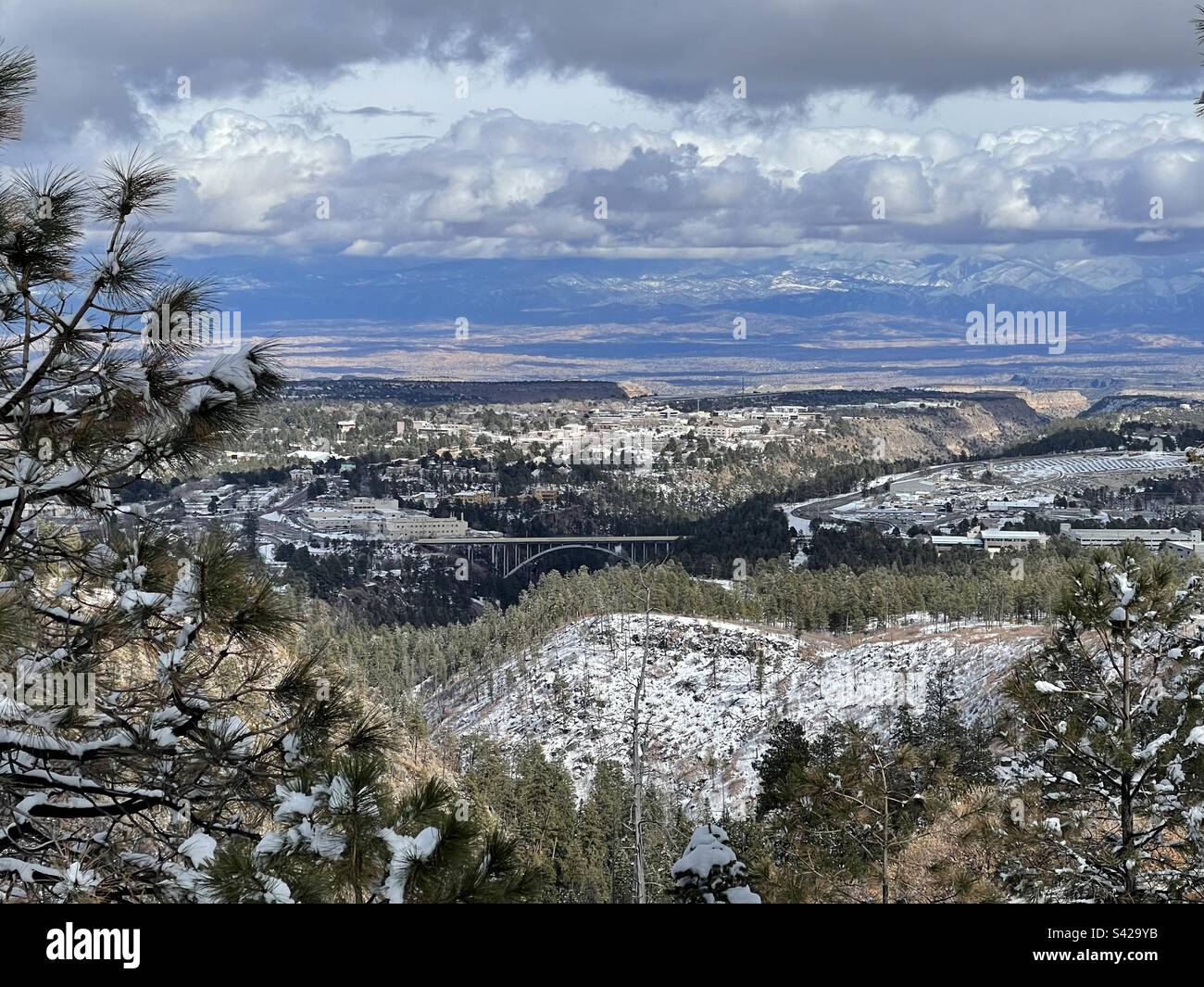 Los Alamos, New Mexico photographed from the Camp May Road in winter