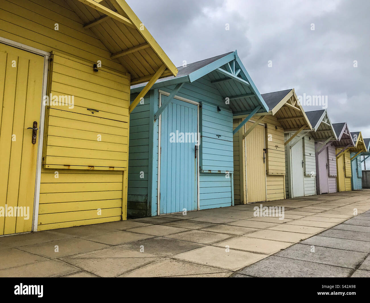 Fleetwood beach huts - Smartphone Captured Stock Image