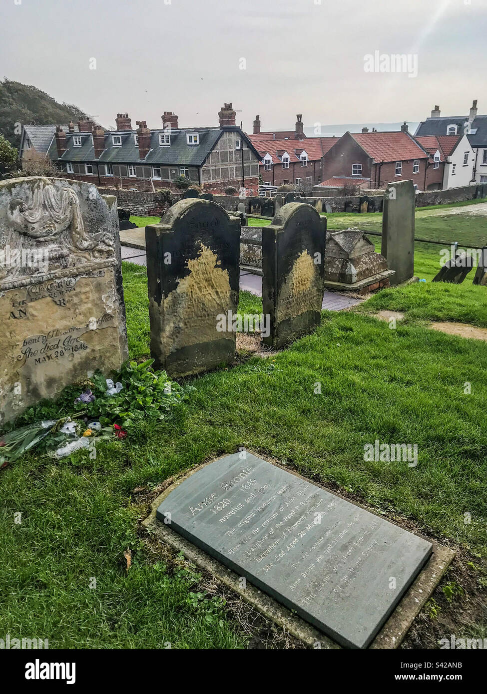 Anne Bronte grave, Scarborough - Smartphone Captured Stock Image