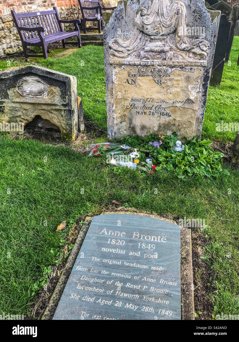 Anne Bronte grave, Scarborough - Smartphone Captured Stock Image