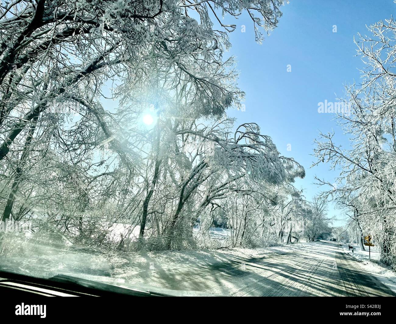 Aftermath of snow storm - Smartphone Captured Stock Image